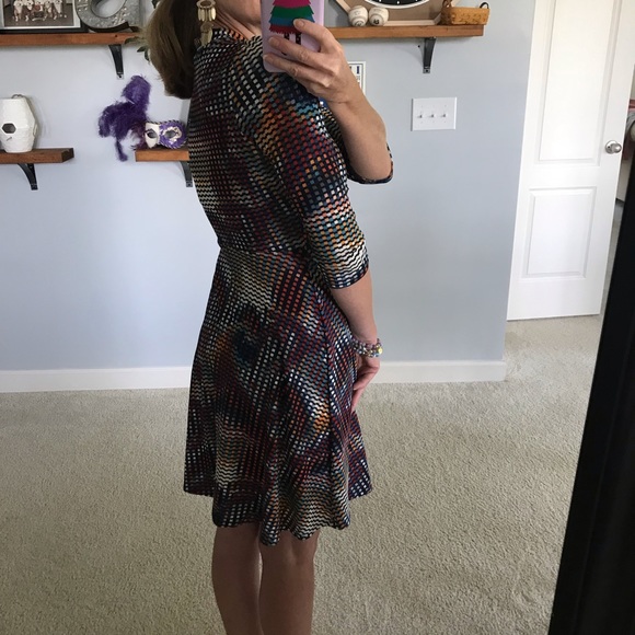 Multi Color Neck Tie Dress - Picture 7 of 7